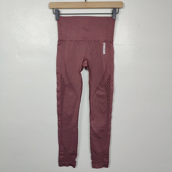 Gymshark Pants - Gymshark Energy+ Seamless Leggings Womens Small Burgundy Purple Eyelet